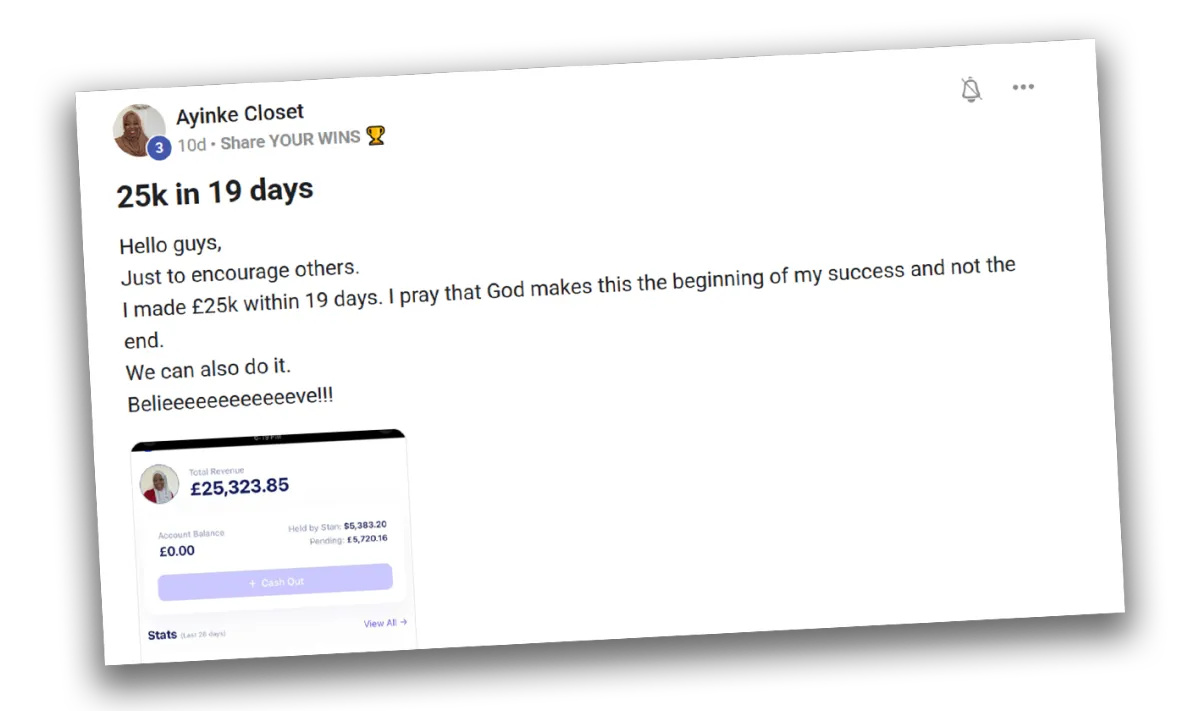 Ayinke Closet — 25k in 19 days